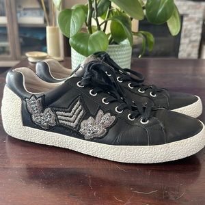 Ash Nakarms Black Leather Sneakers Size 41 EUC
